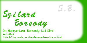 szilard borsody business card
