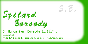 szilard borsody business card